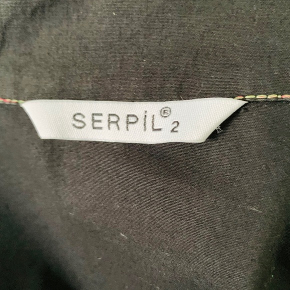 Black Cotton Collared Short Blazer Jacket colorful Jeweled beadings Rhinestones - Picture 15 of 16